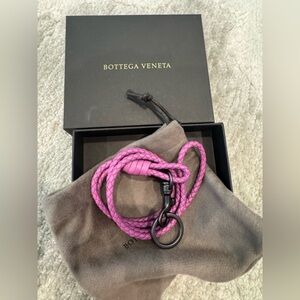 Bottega Veneta Purple Braided Leather Key Holder